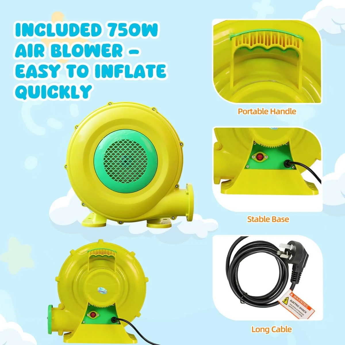 Inflatable Bounce House with Double Water Slide : “10-in-1