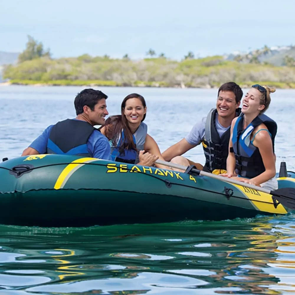 INTEX Seahawk Inflatable Boat with Oars | Pump