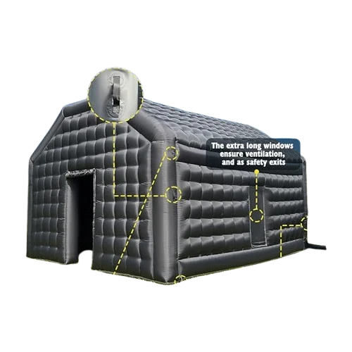 WARSUN 20×16.5×12 FT Black Inflatable Nightclub for Events