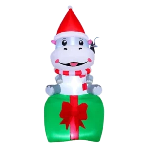 Christmas Hippo Inflatable with LED Lights | GOOSH 6.8FT Product Image