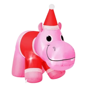 Christmas Hippo Inflatable with LED Lights | Leyndo 2.6FT Product Image