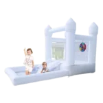 Inflatable White Bounce House with Ball Pool | Blower