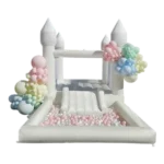 Inflatable White Bounce House with Ball Pool for Kids
