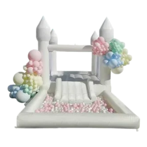 Inflatable White Bounce House with Ball Pool for Kids Product Image