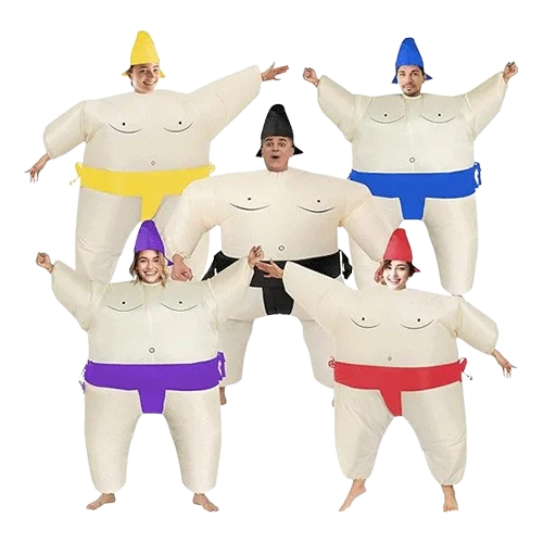 Funny Inflatable Sumo Wrestler Costume for Adults – Halloween/Birthday / 5-Pack