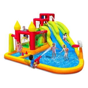 Water Slide Bounce House Park with Blower and Splash Pool Product Image