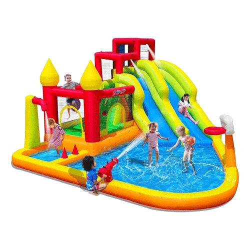 Water Slide Bounce House Park with Blower and Splash Pool