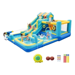 Inflatable Bounce House with Double Water Slide : “10-in-1 Product Image