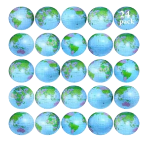 Inflatable World Globe Beach Balls Set | Sotiff 24-Pack 16″ Product Image