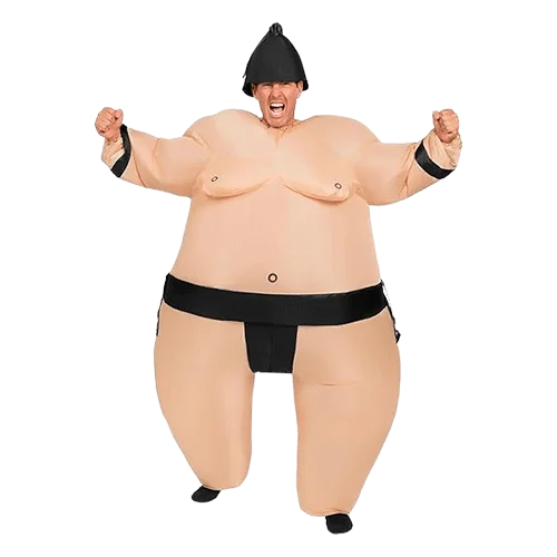 Spooktacular Creations Sumo Inflatable Costume for Adults – Funny Blow-Up Suit