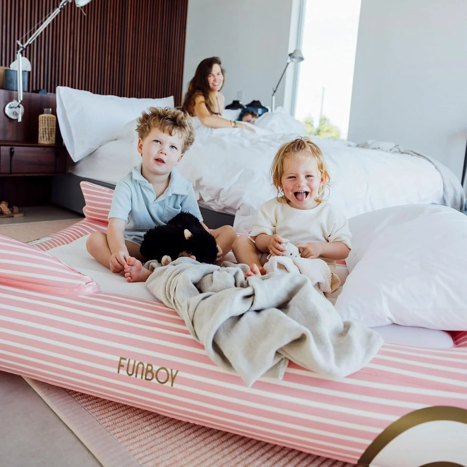 FUNBOY Kids Pink Inflatable Travel Bed | Mattress Twin CaseRetry