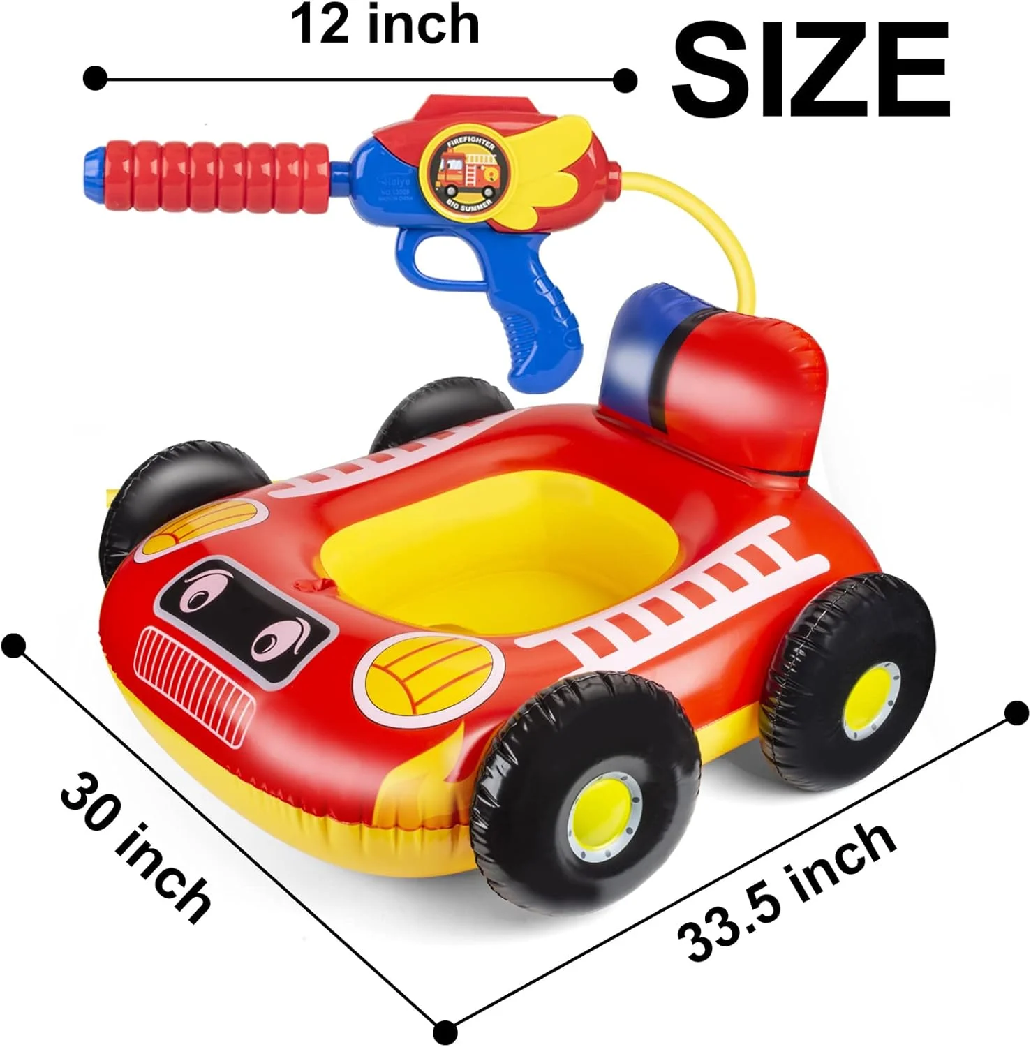 Fire Truck Kids Pool Float with Water Gun – Safe Pool Play