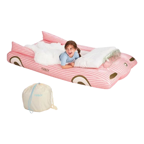 FUNBOY Kids Pink Inflatable Travel Bed | Mattress Twin CaseRetry